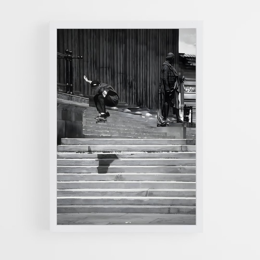 Poster Stairway to Tricks – affiche Skateboard (vue 3)